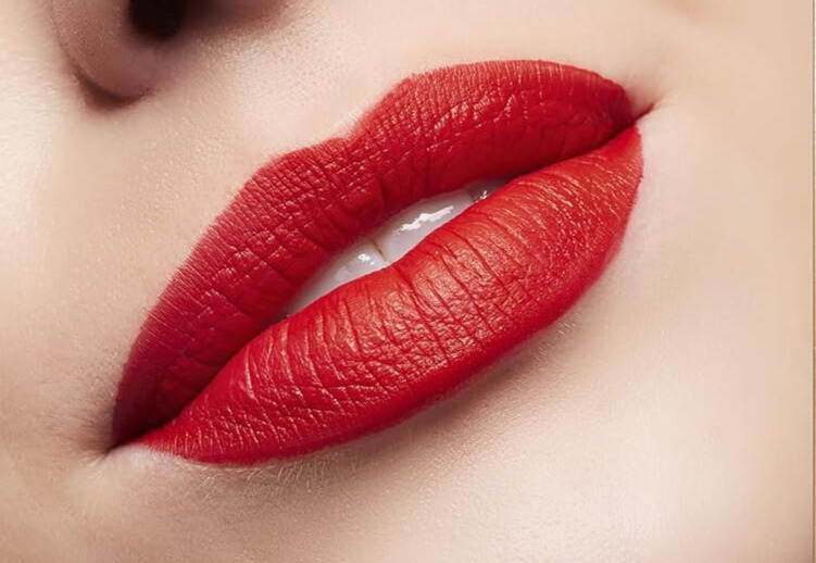 matte red lipstick